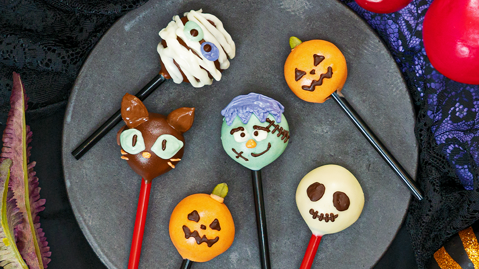 仲間達大集合??‍⬛?】ハロウィンケーキポップ | TASTEMADE