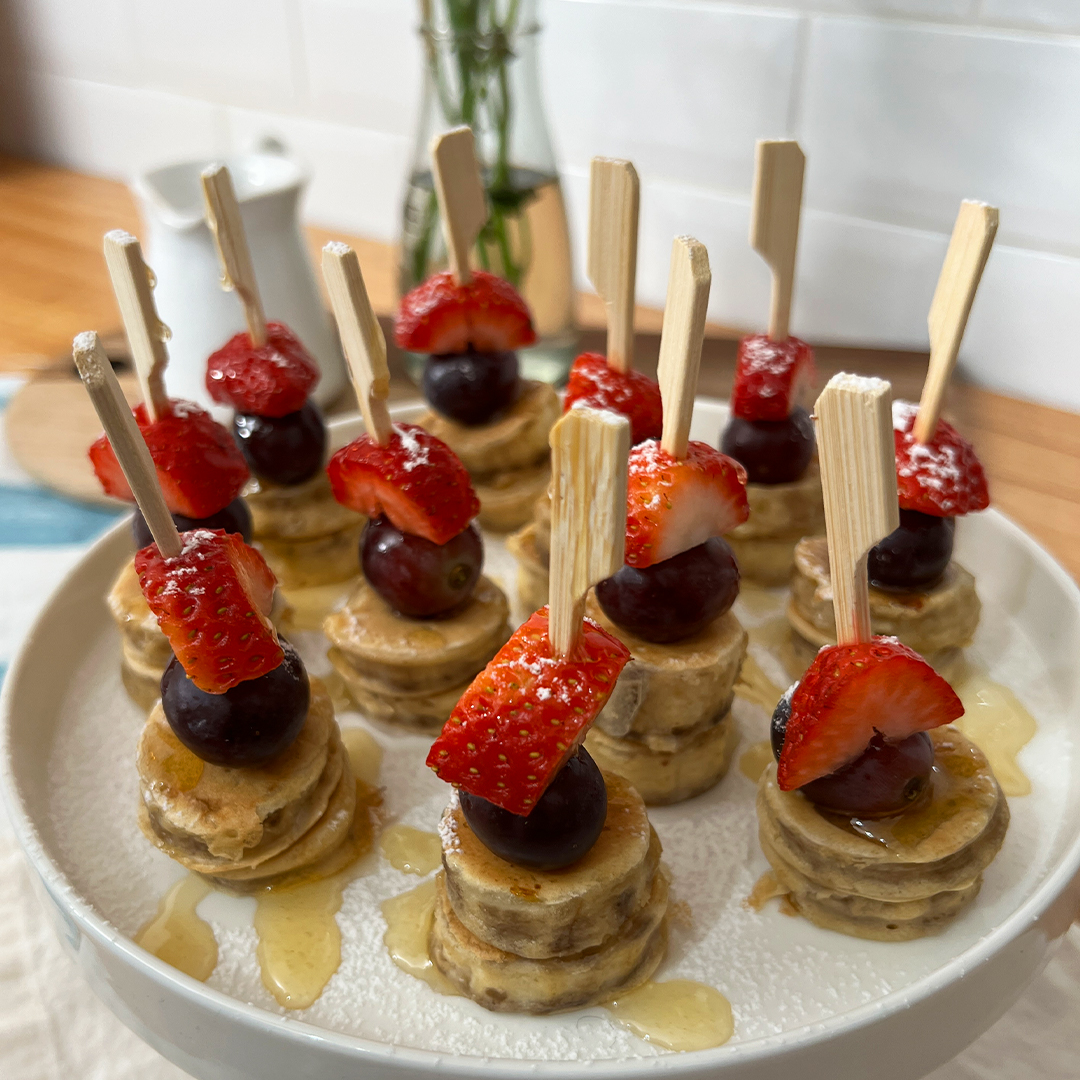 MINI BANANA PANCAKE SKEWERS Tastemade