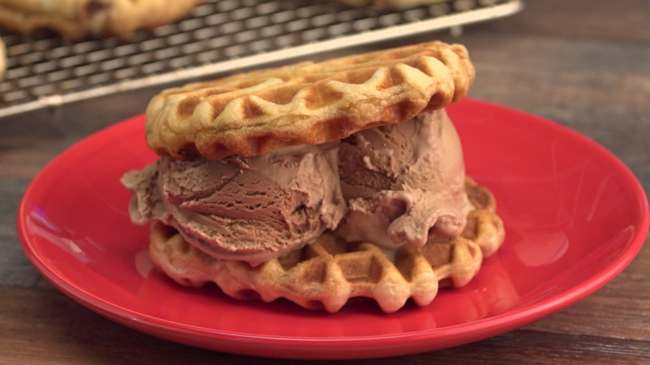 Chocolate Chip Cookie Dough Stuffed Waffle Ice Cream Sandwiches Tastemade