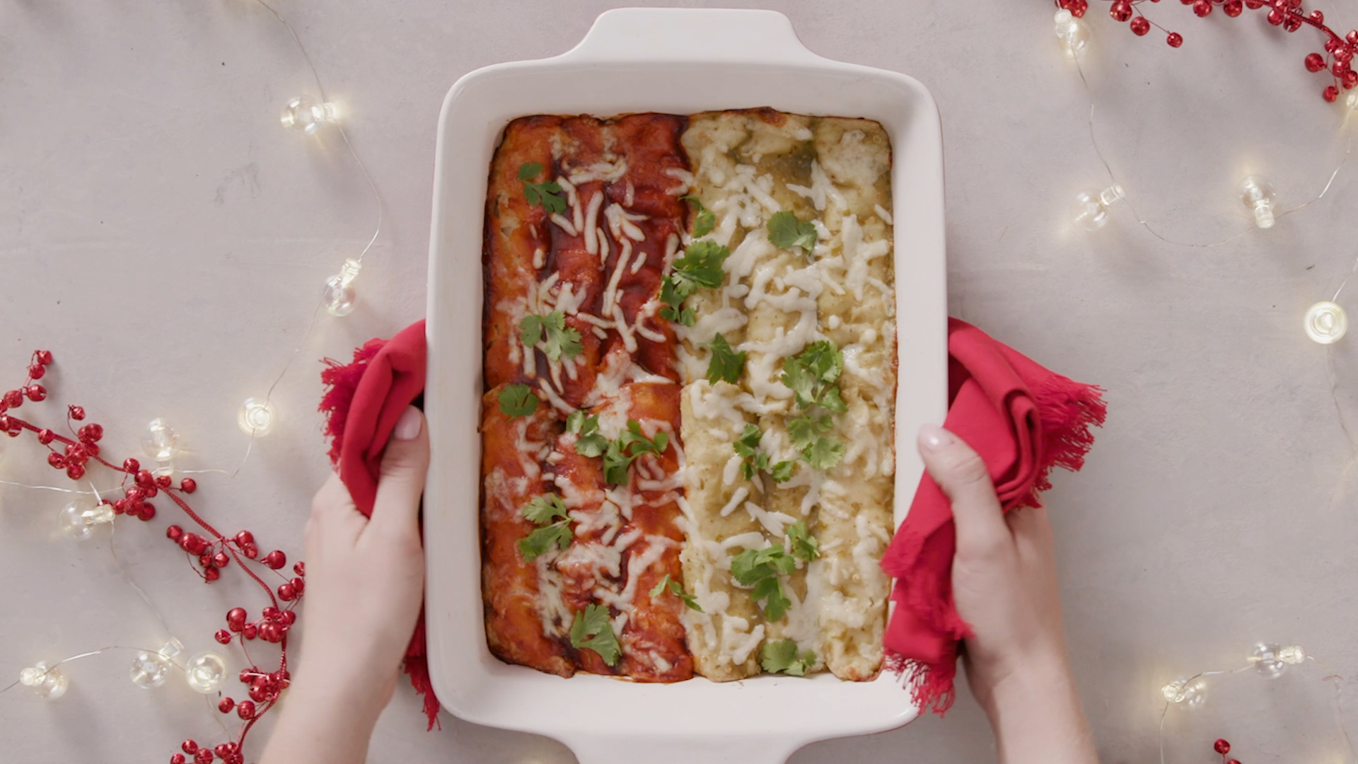 Red and Green Enchiladas Tastemade