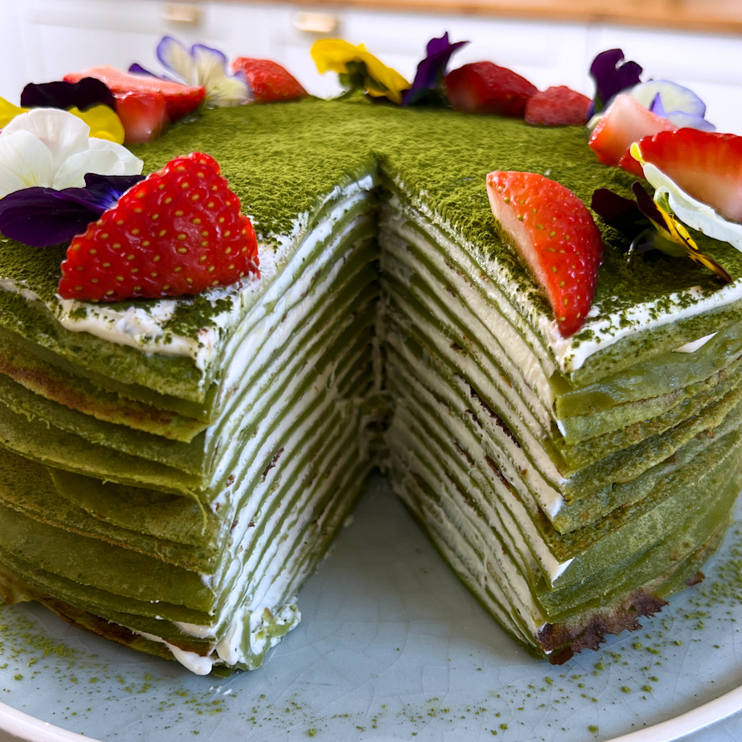 Matcha Layered Crepe Cake Tastemade